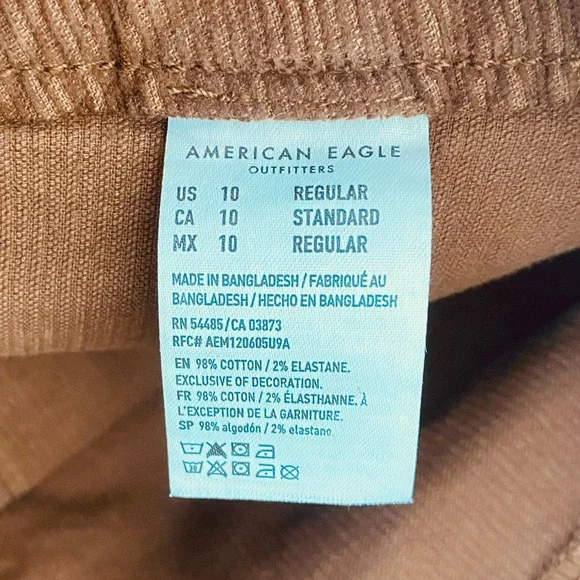 NEW AE Corduroy Super High-Waisted Flare Pant Brown Corduroy size 10 - Picture 11 of 14